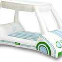 FUNBOY Country Club Golf Cart Pool Float, Two Cup Holders, Removable Fringe Shade, Float for Summer Pool Party and Entertainment (White)