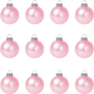 Sleetly DIY Christmas Tree Ball Ornaments Set for Kids and Adults - Holiday Xmas Christmas Ornament Decorations for DIY Crafts, Painting, Drawing, Large 3.15 inch, Pink Matte Blank, Set of 12