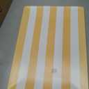 Yellow and White Striped Melamine Serving Tray – Rectangular Decorative Platter for Parties, Outdoor Dining, Breakfast in Bed, and Home Decor