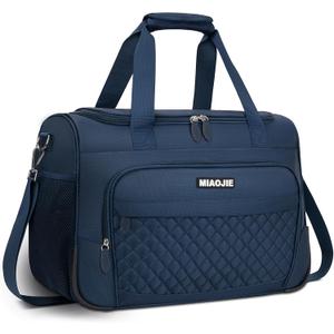 Travel Duffle Bag for Women, Underseat Carry On luggage Bag Foldable Overnight Weekender Hospital Bag Lightweight Airplanes Personal Item Travel Tote Bag for Women Birthday Gifts, 18IN Navy Blue