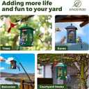 Kingsyard Squirrel Proof Bird Feeders for Outdoors with Weight-Activated Perches, 5 Lbs Capacity Large Metal Bird Feeder House for Small Wildbirds Cardinal Finch Bluebird, Weatherproof, Green