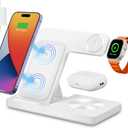 Wireless Charger, 3 in 1 Charging Station for Multiple Devices, Wireless Charging Stand for iPhone 8-17 Series, iWatch 2-10 Series/ Ultra/ SE, AirPods4/ 3/ 2/ Pro(White)