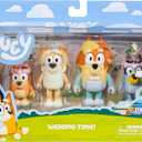 Bluey Wedding Figures Pack of 4, Articulated Character Toys with Uncle Rad, Frisky, and Flower Bingo Figurines, Action Figures for Kids Ages 3+