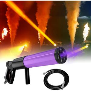 Handheld CO2 Jet Blaster, CO2 Cannon Smoke Machine with RGB LED Lights, Carbon Dioxide Column Gun Stage Effect Equipment Hose Tube for Events/Wedding/Concert/Party/Club 1Pack (1PC)