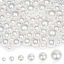 2000PCS Pearls for Crafting, White No Hole Beads for Centerpieces Vases, Assorted Sizes Bulk Fake Pearls Beads for Vase Filler, Candles Centerpiece, DIY Crafts, Jewelry Making (4/6/8/10/14/20mm)
