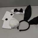 Bunny Costume Set - Rabbit Ears Headband, Bow Tie, Cuff and Tail Accessories Kit (Black)
