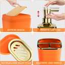 Bathroom Set - 11PC Bathroom Accessory Set, Bathroom Accessories Set, Orange Bathroom Set, Push-lid Trash Can, 3PC Soap Dispensers, Toilet Brush & Q-tip Holders