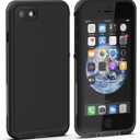 Diverbox For iPhone SE 2020 Waterproof Case iPhone 8 Waterproof Case, Waterproof Shockproof IP68 Full-Body Sturdy Case Built-In Screen Protector For Full Sealed Cover 4.7 In (Black)