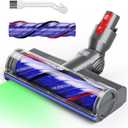 Anti-Tangle Vacuum Cleaner Head Replacement Accessories Compatible with Dyson V7 V8 V10 V11 V15, with LED Light, Quick Release Motorhead, Anti-Scratch Brush Rollers for Hard Floor and Carpet