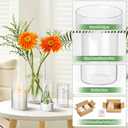 12pcs Clear Glass Cylinder Vases, 4, 6, 7.5, 10 Inch Tall Cylinder Vases for Centerpieces,Glass Flower Vase Hurricane Floating Candle Holder Vase for Table Shelf, Wedding, Party, Home & Office Decor