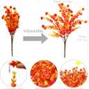 Artificial Fall Flowers Outdoor UV Resistant 8 Bundles Faux Flower and Plants Fake Autumn Mums Plastic Greenery Shrubs for Outside Planter Porch Window Boxes Garden Decoration (Orange)