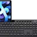 Wireless Keyboard and Mouse Combo, MARVO 2.4G Ergonomic Wireless Computer Keyboard with Phone Tablet Holder, Silent Mouse with 6 Button, Compatible with MacBook, Windows (Black)