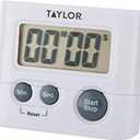 Taylor Digital Timer with 99 Minute 59 Second Display, Easy to Use, White Compact Design for Kitchen Cooking, Baking, and Timing Needs
