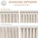 Aersas Natural Pinch Pleated Linen Curtains 84 Inch Length 2 Panels for Living Room Bedroom Cream Semi Sheer Window Curtain Boho Neutral Back Tab Drape with Hooks