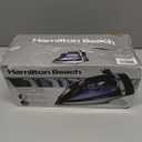 Hamilton Beach Steam Iron for Clothes & Garment Steamer with Smooth Press Stainless Steel Soleplate, 1200 Watts, 8 Retractable Cord, Black (14214)