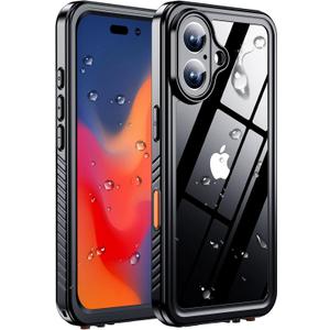 MOZOTER for iPhone 16 Plus Case Waterproof,[IPX8 Underwater Case][Full Body Shockproof & Military Dropproof] Clear Sound Quality Built-in Screen Protector for iPhone 16 Plus 6.7 inch-Black