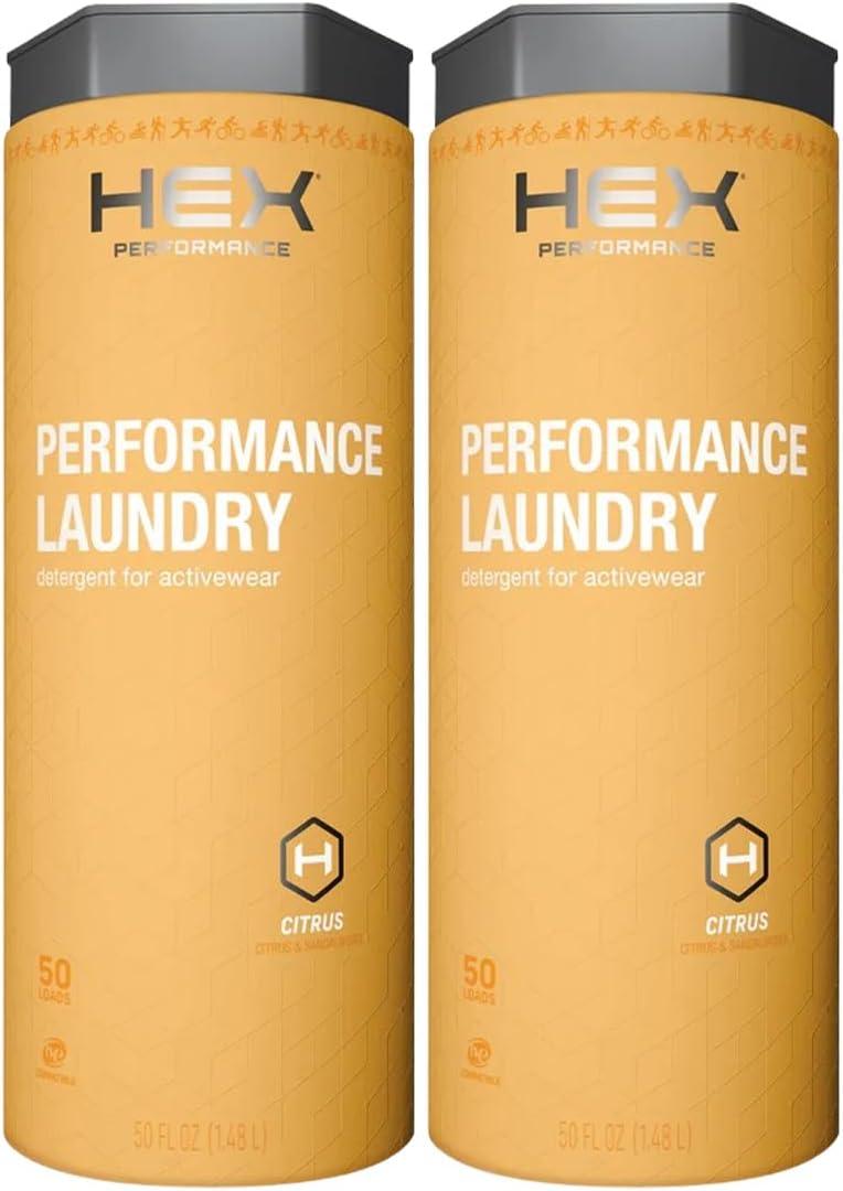 HEX Performance Laundry Detergent, Citrus, 100 Loads (Pack of 2) - Designed for Activewear, Eco-Friendly, Concentrated Formula (50 Fl Oz (Pack of 2))