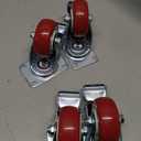 3 Inch Caster,Load 1400 Lbs,Polyurethane Steel Wheels,Heavy Duty Caster Wheels Set of 4,Swivel Wheels with Brake and Fixed Wheel for Trolleys,Transport Materials,Toolboxes(2Brake&2Rigid)