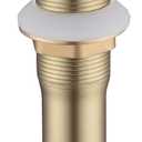 Champagne Gold Bathroom Sink Drain Without Overflow - Pop Up Drain Assembly Kit, Brass/Stainless Steel with Detachable Strainer Basket