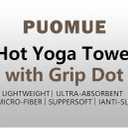 Puomue Hot Yoga Towel with Grip Dot, 72" x 24", Absorbent Microfiber Non Slip Yoga Mat Towel for Hot Yoga, Bikram, Pilates, Exercise and Fitness, Grey