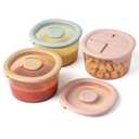 Moonkie Silicone Snack Containers for Kids | 8 oz Baby Food Storage Containers with Airtight Lids and A Snack Lid | Baby Food Jars | BPA Free | Freezer & Dishwasher Safe | 3 Pack