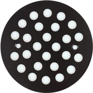 4-1/4 Inch Screw-in Round Floor Drain Cover Replacement Shower Drainer Grates (Black)