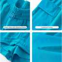 luvamia Skorts for Woman High Waisted Pull On Elastic Waist Cargo Pockets Quick Dry Hiking Tennis Sports Skirt Shorts (Blue, L)