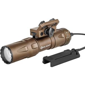 OLIGHT Odin Mini 1250 Lumens Ultra Compact Rechargeable Mlok-Mount Weaponlight, Removable Slide Rail Mount and Remote Switch, 240 Meters Beam Distance, Mlok Included, Dessert Tan