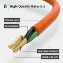 Outdoor Extension Cord 50 FT Waterproof, 16/3 Gauge Heavy Duty 3 Prong Extension Cord, 13A 1625W SJTW, ETL Listed, Great for Garden and Home, Orange