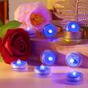 Blue Submersible Led Lights, Waterproof Tea Lights Mini Led Light 100H Battery Operated Underwater Lights for Vase Lantern Table Centerpieces Wedding Party Halloween Christmas Decor (12 Pack)