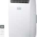 BLACK+DECKER Portable Air Conditioner with Heat, 14,000 BTU with 12,000 BTU Heating for Rooms Up To 700 Sq. Ft., Portable AC with Follow Me Remote Control, BPT10HWTB, White