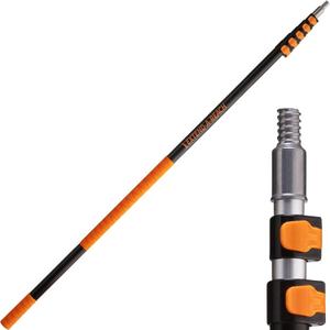 5-24 ft Long Telescoping Extension Pole // Multi-Purpose Extendable Pole with Universal Twist-on Metal Tip // Lightweight and Sturdy // Best Telescopic Pole for Painting, Dusting and Window Cleaning