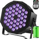 U`King 72W Rechargeable Black Lights for Glow Party Battery Powered with Remote Control DMX 36LED UV Uplights Stage Lighting for Blacklight Tapestry Church Birthday Party DJ Bar Christmas Halloween (1 Pack)
