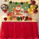 Albassa Red Tulle Table Skirt for Rectangle or Round Tables 6ft Tutu Table Skirt with LED Light Baby Shower Tablecloth for Birthday Party Cake Dessert Table Decorations (Red, L6(ft)*H 30in)