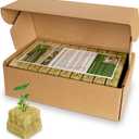 1" Rockwool Cubes for Hydroponics - (200 Plugs in Total) 4 Sheets Rockwool Grow Cubes for Rooting, Cuttings, Clone Plants, Starting Seeds, Ideal Rockwool for Hydroponic Growing