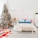 Coastal Beach Christmas 20x54 Body Pillow Cover, Gifts for Whale Lovers, Merry Christmas Lights Whale Long Body Pillowcase Hugging Pillow Covers for Beach House Cabin Home