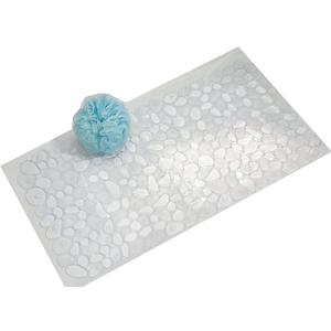 iDesign Pebblz Suction Non-Slip Bath Mat for Shower, Bathtub, Stall, 13.75" x 26.5", Clear