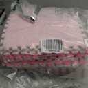 12pcs Plush Puzzle Foam Floor Mat, Soft Thicken Fluffy Interlocking Square Foam Tiles Area Rugs Carpet for Parlor Bedroom Decoration(11.8x11.8x0.55in,Rose Red&Pink)