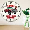 CHGCRAFT 12inch Car Wall Clock Pickup Truck Round Clocks Silent Non Ticking Clock Farmhouse Wall Clocks for Office Home Bedroom Living Room Bathroom Kitchen Decor