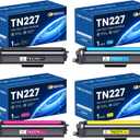 TN227 TN-227BK/C/M/Y Toner Cartridge High Yield Compatible TN227BK TN227C TN227M TN227Y Replacement for Brother TN227BK/C/M/Y TN-227 HL-L3230CDW HL-L3210CW MFC-L3750CDW Printer Ink 4 Pack