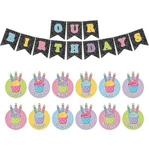 Mooliwe 72 Pcs Birthday Chart Set Composition Notebook Bulletin Board Decor