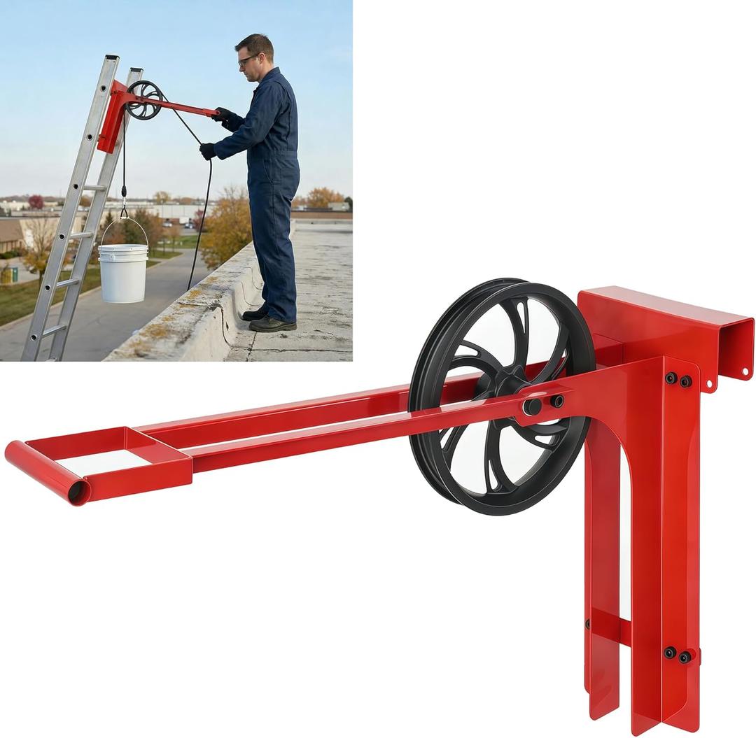 Hoisting Wheel with Long Handle 500Lbs Ladder Hoist Pulley System