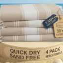 LANE LINEN Beach Towel 4 Pack, Oversized Beach Towels for Adults, Lightweight Travel Beach Towels, Pre-Washed for Soft Hand Feel, Quick Dry Beach Towels, 39"x71" - Beige