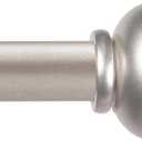 Kenney Kendall Standard Decorative Window Curtain Rod, KN71716, 28-48" (71cm-122cm), 5/8" (15.8mm) diameter, Brushed Nickel, Set Of 4 