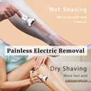 Wet & Dry Electric Razor for Women Men,4 in 1 Rechargeable Led Display Electric Shaver and Facial Hair Remover,Painless Ladies Body Razors for Nose Face Body Leg Bikini Arm Hair (White)
