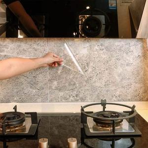 3 x Kitchen Backsplash Wall Protector Transparent Kitchen Oil Proof Sticker Self-Adhesive Film Removable Paper for Cupboard Household 15.7In118In