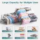 10PACK Clear Zippered Storage Bags for Clothes, 22L Closet Organizers Bag, and Blanket Storage Bags for Bedding, Linen, Blankets, Comforters, Clothing & Toys (White)