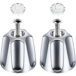 Enhon 2 Piece Shower Knob Replacement, Hot and Cold Faucet Knobs Compatible with Price Pfister Verve Tub Shower, Include 2 Faucet Handles and 2 Screws for Remodeling Trim Kit(Chrome)