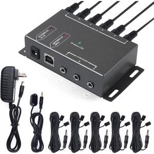 IR Repeater Infrared Repeater System Kit Control Up to 10 Devices Hidden IR Remote Extender Set for Set-top Box, Amplifier, Receiver, DVD, AVR, Blu-ray Player, More