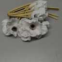 10 Stems Artificial Poppies Real Touch PU Fake Latex Flowers for Wedding Holiday Bridal Bouquet Home Party Decor (White)